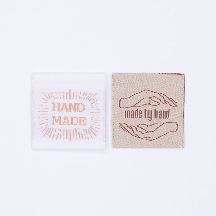 Made By Hand Neutrals ~ 10 pack ~ Premium Woven Labels