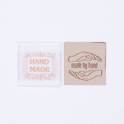 Made By Hand Neutrals ~ 10 pack ~ Premium Woven Labels