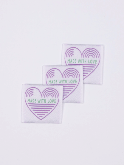 Made With Love ~ 8 pack ~ Premium Woven Labels
