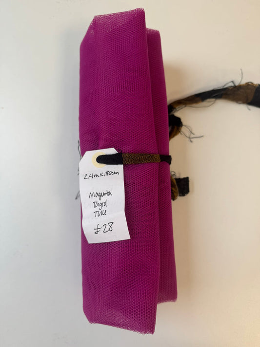 Magenta Rigid Tulle Remnant
