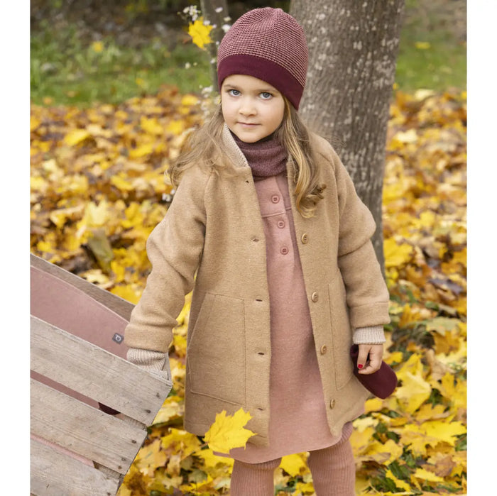 Manteau pour enfants en laine bouillie Disana Caramel