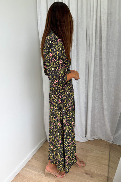 Marisa Maxi Dress - Black Floral