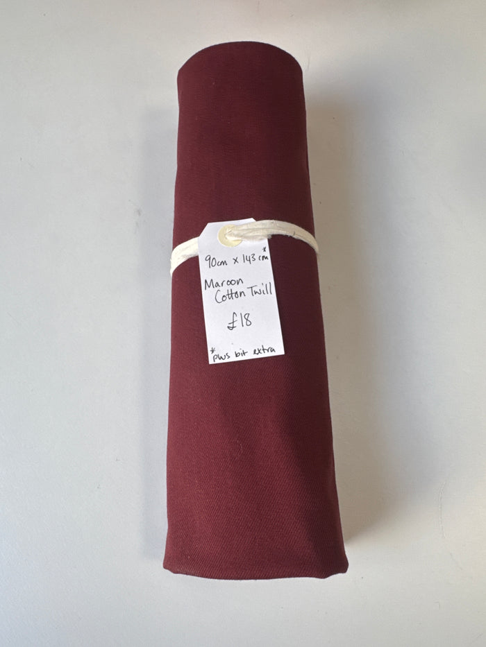 Maroon Cotton Twill Remnant