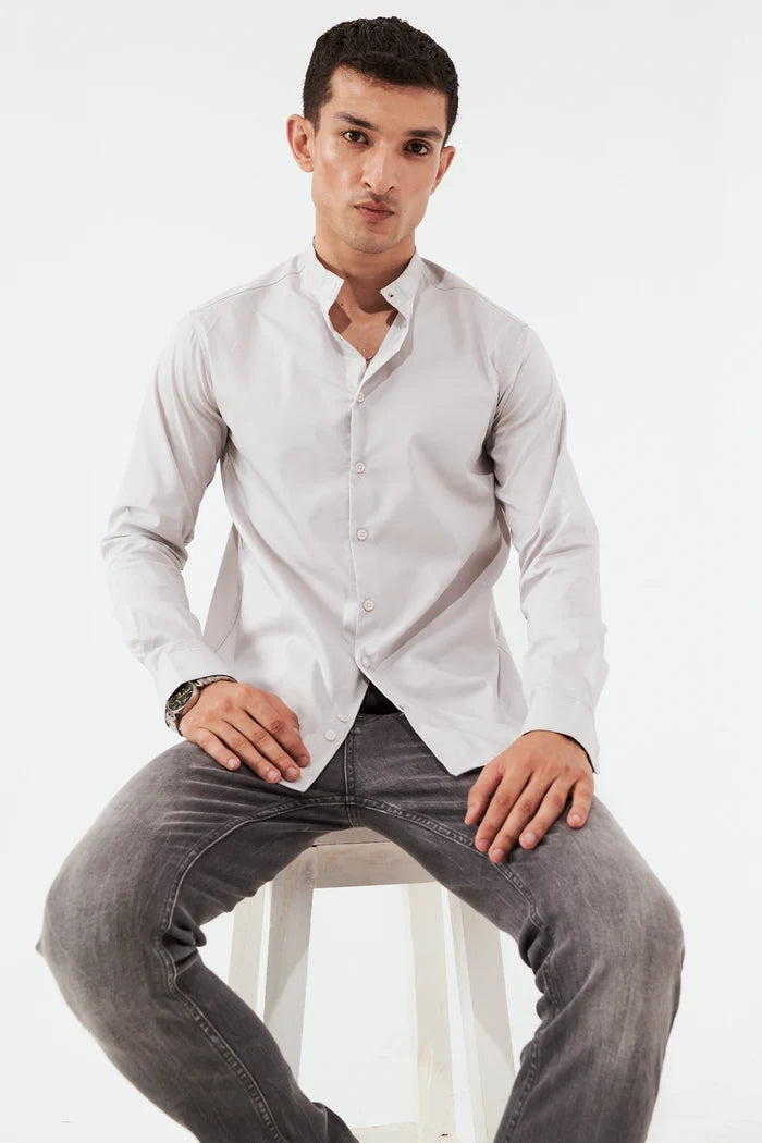 Men's Button-Up Shirt Light Grey