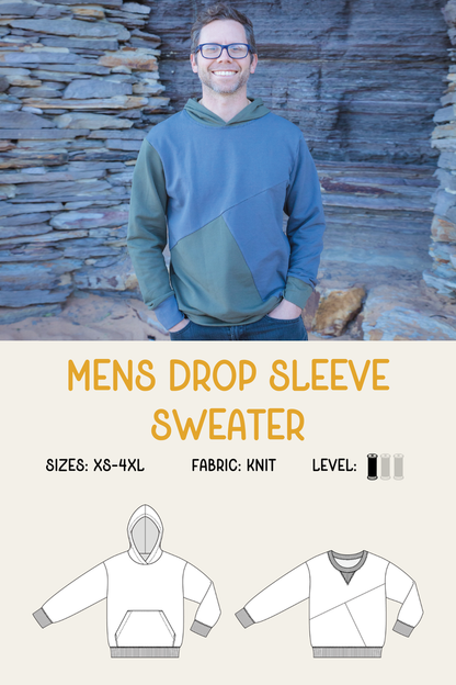 Mens Drop Sleeve Sweater Sewing Pattern