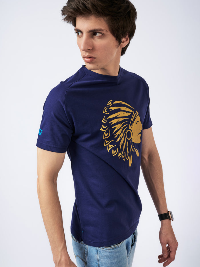 Men's Embossed Graphic T-Shirt Blue
