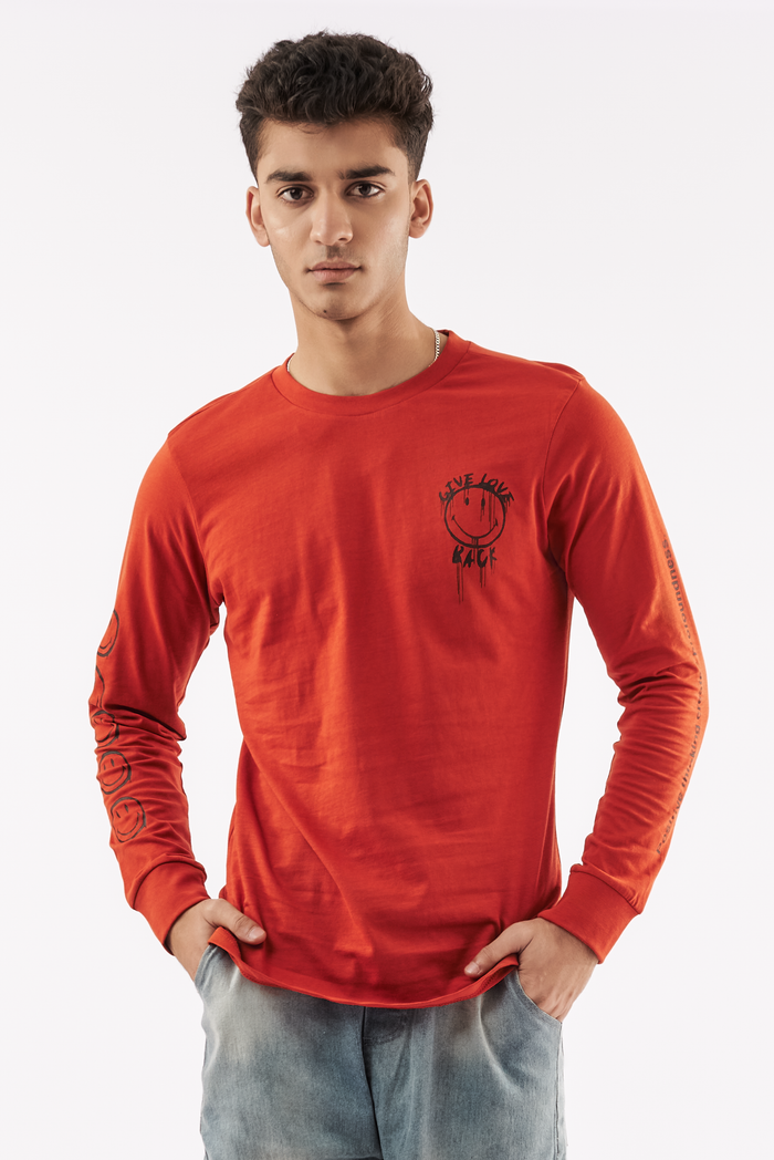 Men's Emoji Graphic T-Shirt Clay Red