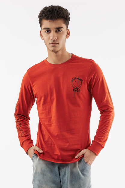 Men's Emoji Graphic T-Shirt Clay Red