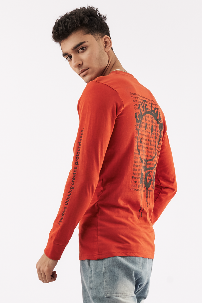 Men's Emoji Graphic T-Shirt Clay Red