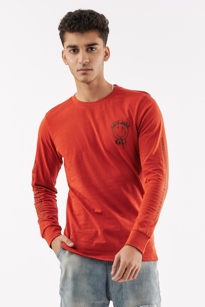 Men's Emoji Graphic T-Shirt Clay Red