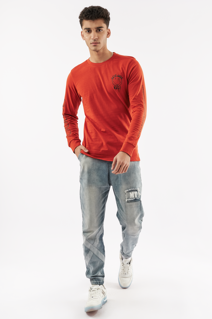 Men's Emoji Graphic T-Shirt Clay Red