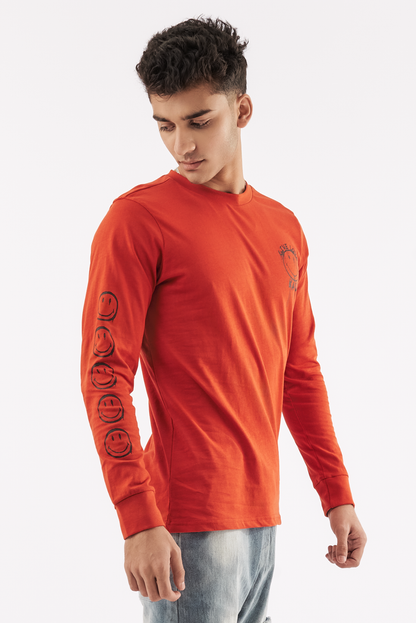 Men's Emoji Graphic T-Shirt Clay Red