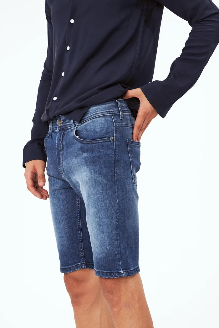Men's Faded Denim Shorts Blue
