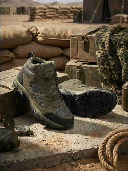Men's Outdoor Walking & Trekking Ankle Shoes - Olive