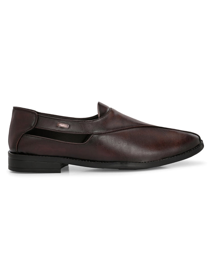Men's Peshawari Shoe Style Vegan Leather Roman Ethnic Sandal | Premium Party Wear - Brown