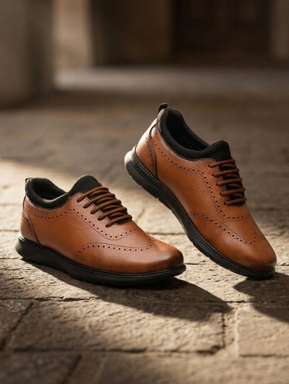 Men’s Premium Brown Oxford Dress Formal Shoes ( HRLFR010TAN)