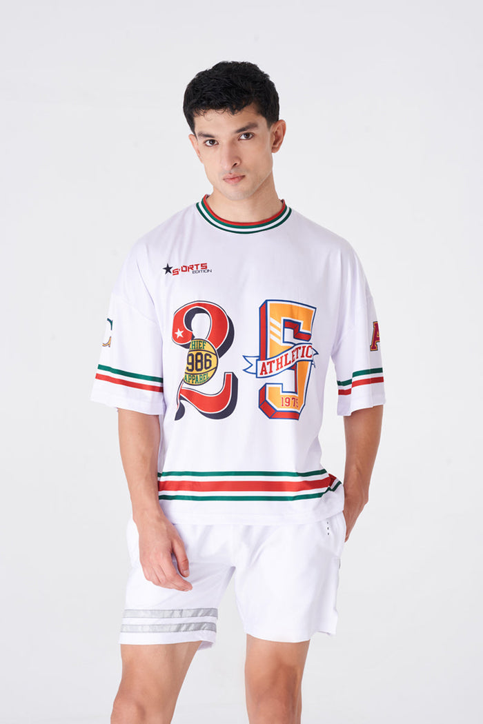 Men's White Oversized Graphic T-Shirt