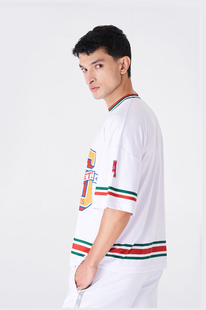 Men's White Oversized Graphic T-Shirt