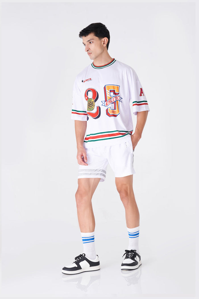 Men's White Oversized Graphic T-Shirt