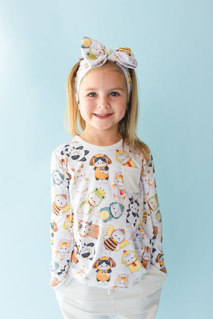 Meowster of Disguise Kids' Long Sleeve T-shirt - Jammie Session