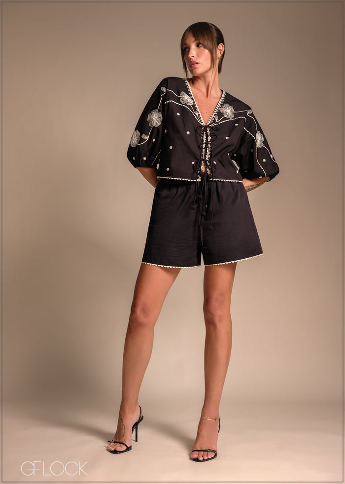 Mid Waist Elasticated Shorts - 231225