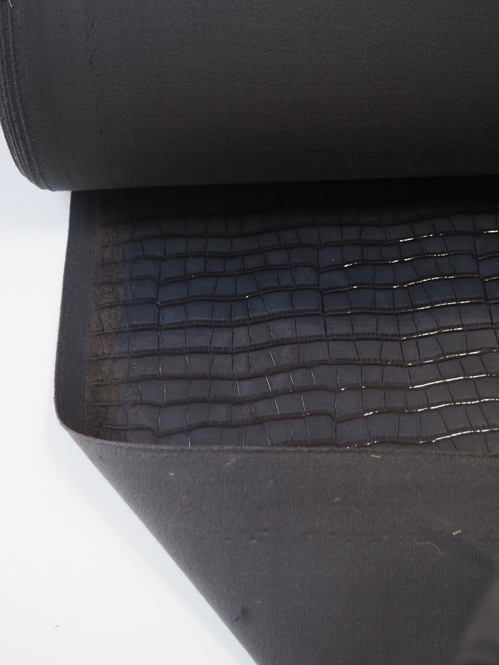Midnight Heavy Patent Faux Croc Leather