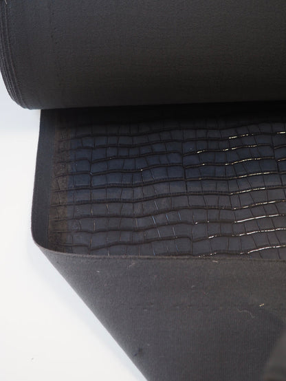 Midnight Heavy Patent Faux Croc Leather