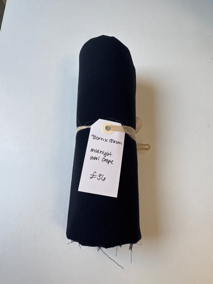 Midnight Wool Crepe Remnant