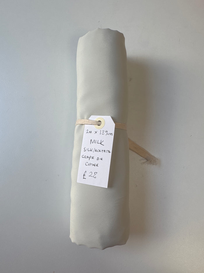 Milk Silk/Acetate Crepe de Chine Remnant