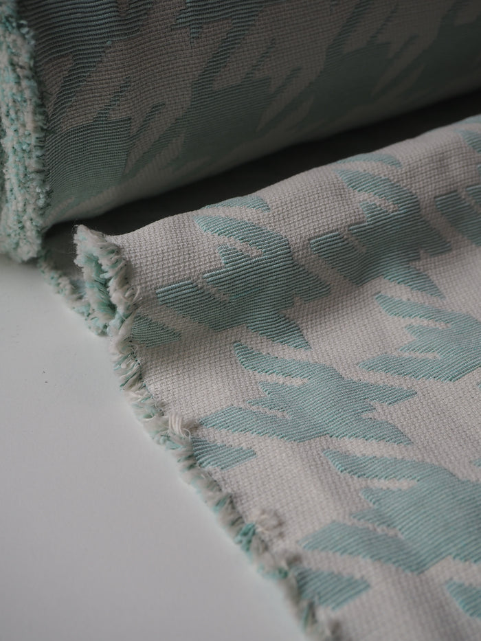 Mint + Ivory Houndstooth Jacquard