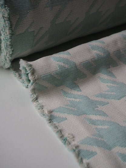 Mint + Ivory Houndstooth Jacquard