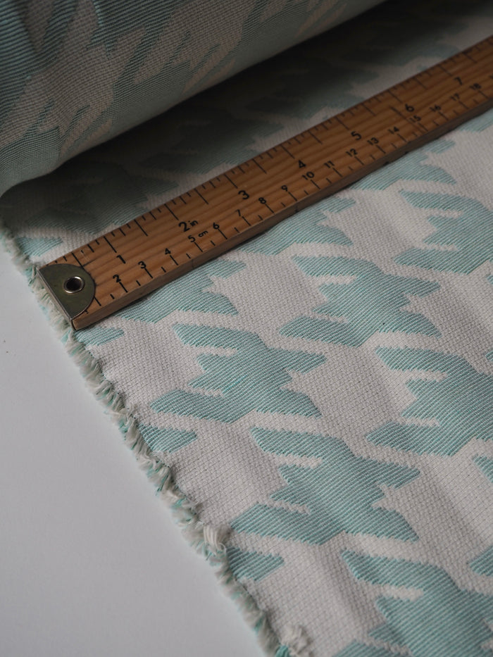 Mint + Ivory Houndstooth Jacquard