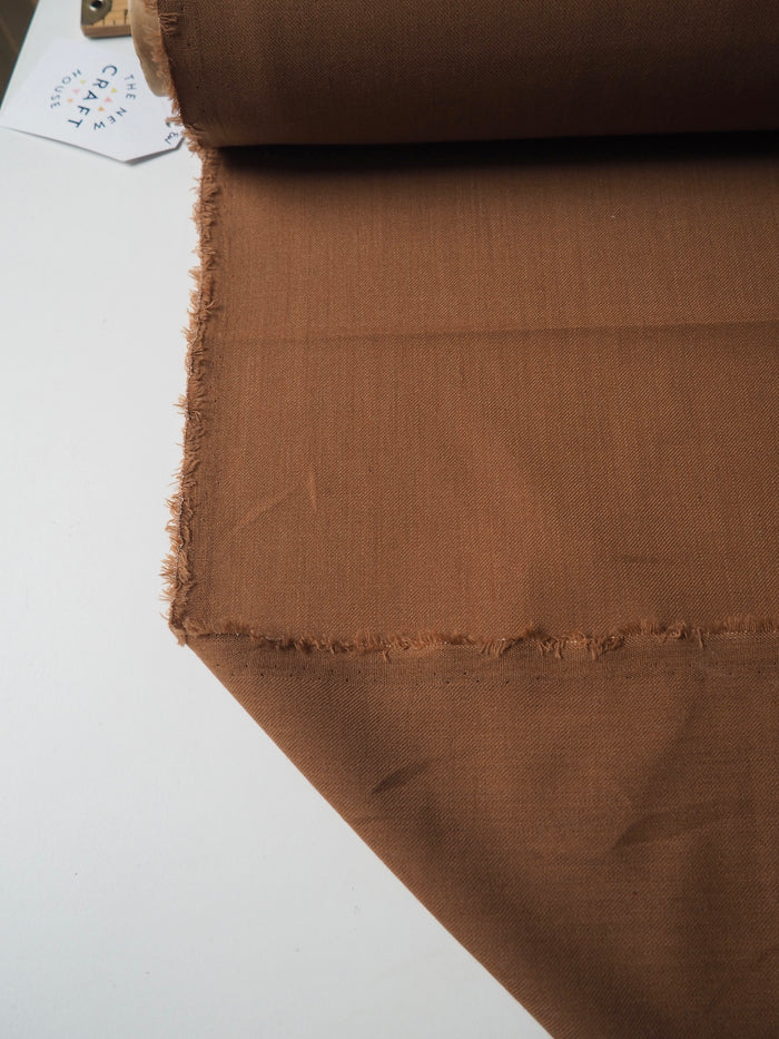 Mocha Stretch Wool Twill