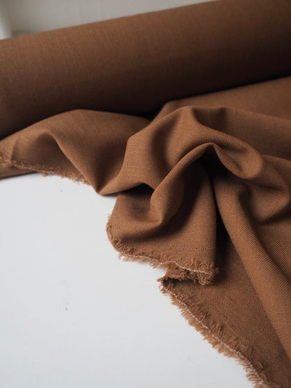 Mocha Stretch Wool Twill