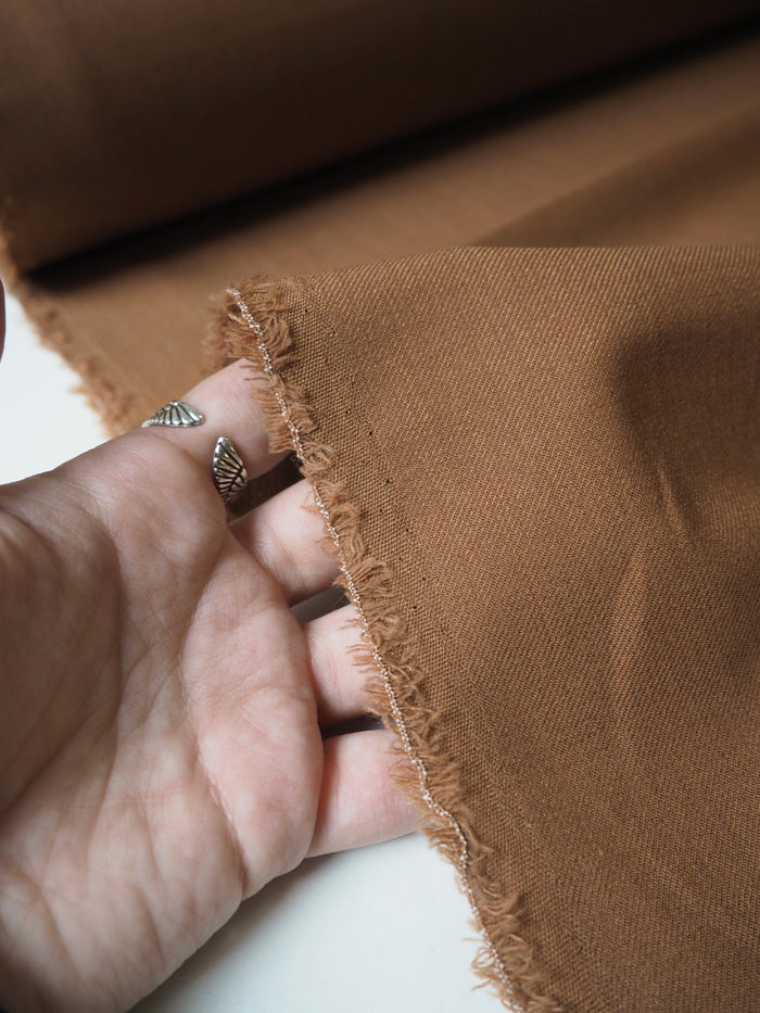 Mocha Stretch Wool Twill