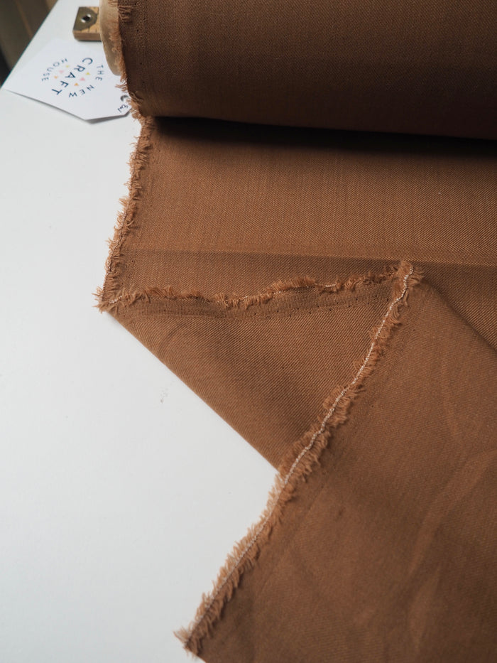 Mocha Stretch Wool Twill