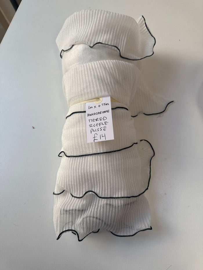 Monochrome Tiered Ruffle Plisse Remnant