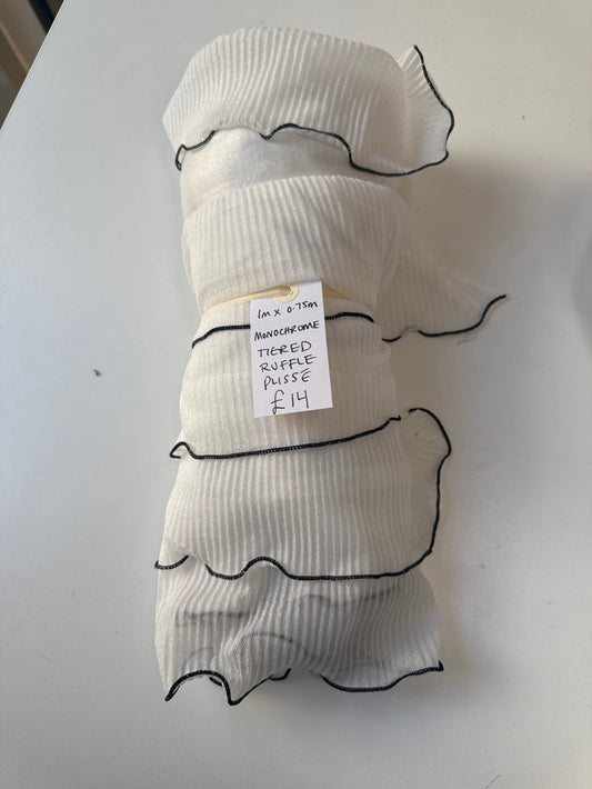 Monochrome Tiered Ruffle Plisse Remnant