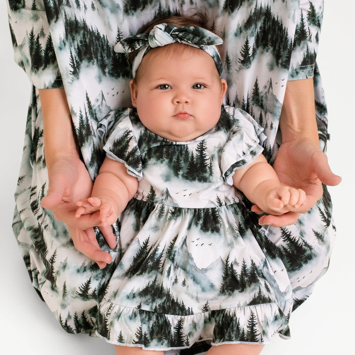 Mountain Mist Bodysuit Twirl Dress - Jammie Session