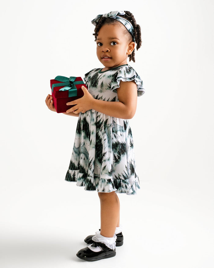 Mountain Mist Long Sleeve Big Kid Twirl Dress - Jammie Session