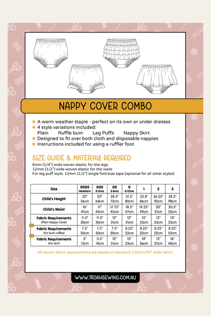 Nappy Cover Combo Sewing Pattern