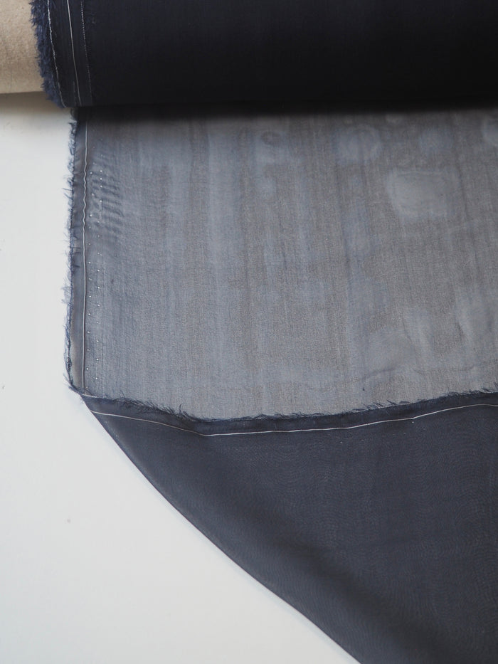 Navy Fine Silk Chiffon