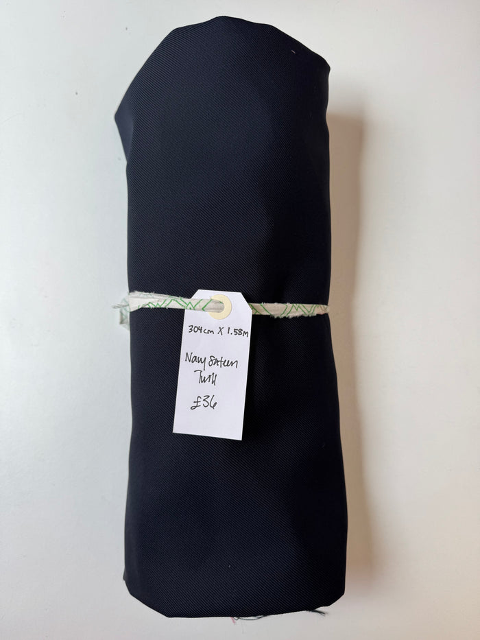 Navy Sateen Twill Remnant