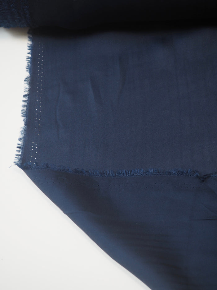 Navy Silk Satin Chiffon