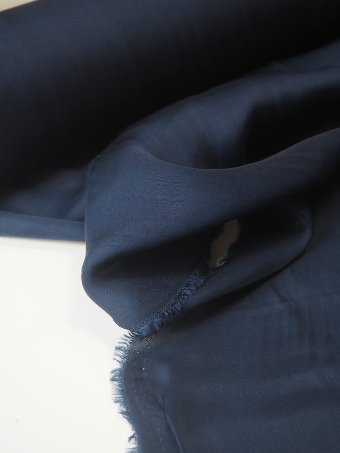 Navy Silk Satin Chiffon