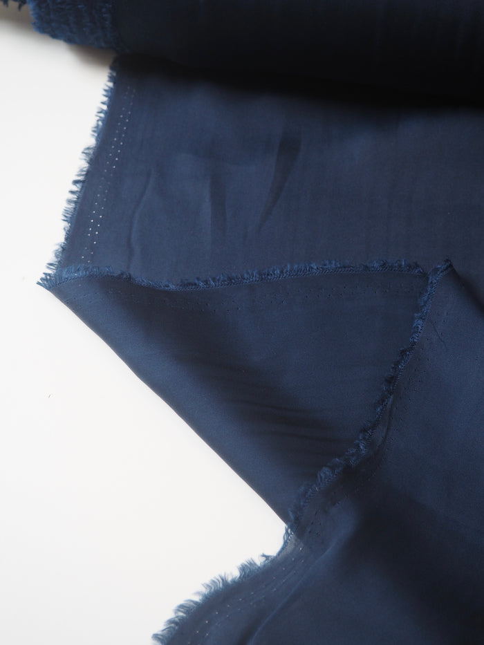 Navy Silk Satin Chiffon