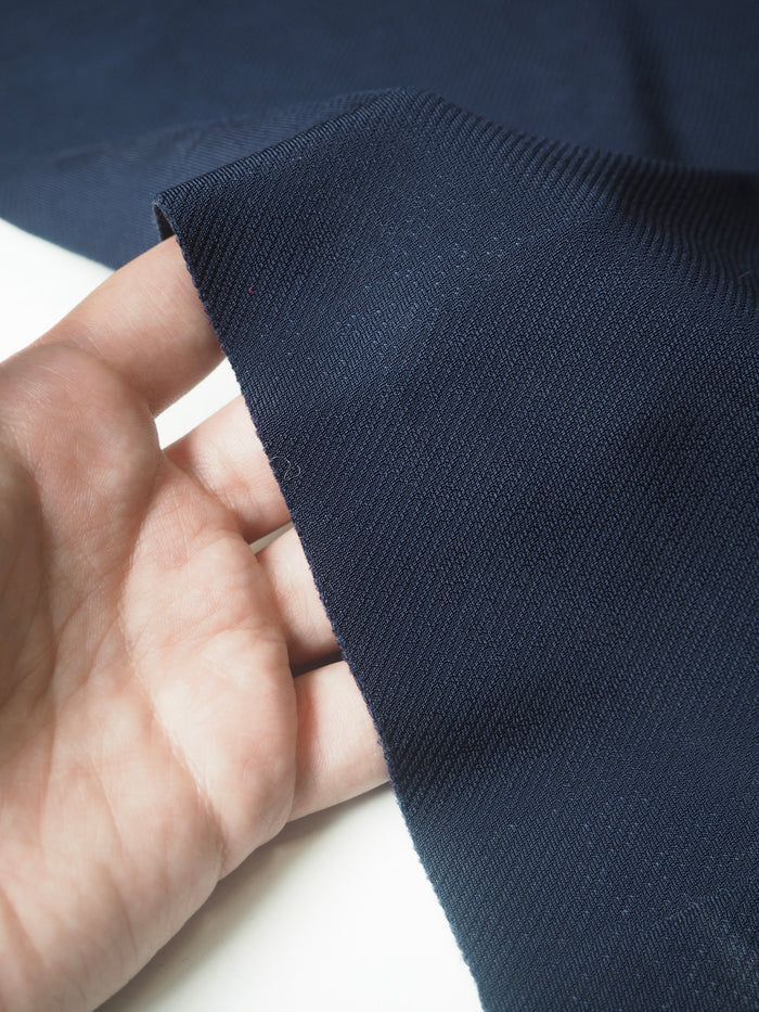 Navy Viscose Satin Twill Jersey