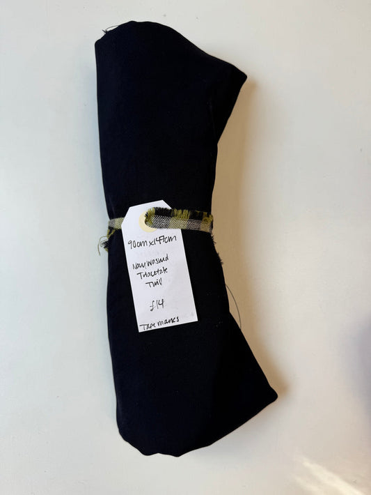 Navy Washed Triacetate Twill Remnant