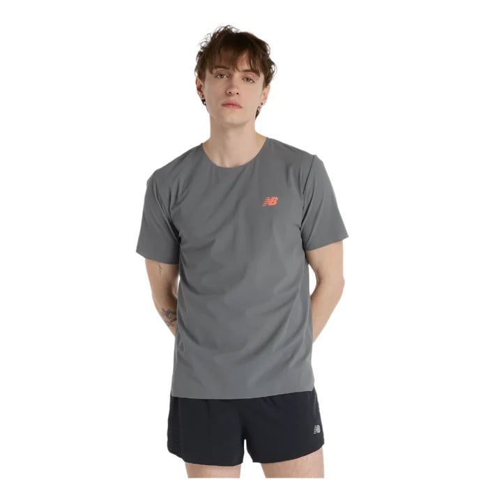 New Balance Men's Race Day Ultralight Short Sleeved Tee in Urgent Red AW25
