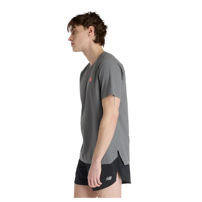 New Balance Men's Race Day Ultralight Short Sleeved Tee in Urgent Red AW25